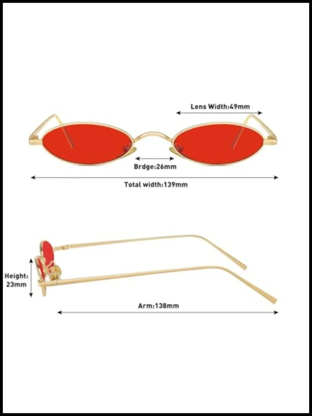 Retro 90s Small Oval Sunglasses Narrow Metal Frame UV400